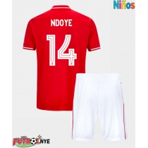 Camiseta Nottingham Forest Dan Ndoye #14 Primera Equipación para niños 2025-26 manga corta (+ pantalones cortos)
